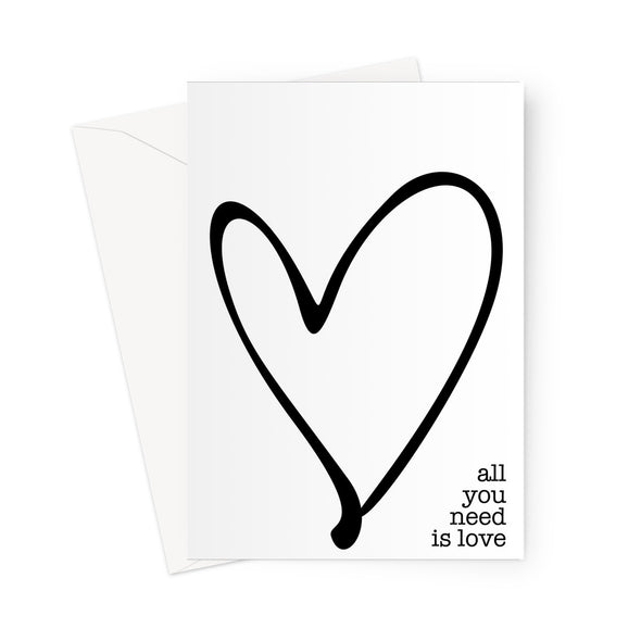 All you need is Love hearts Greeting Card (Free Shipping)